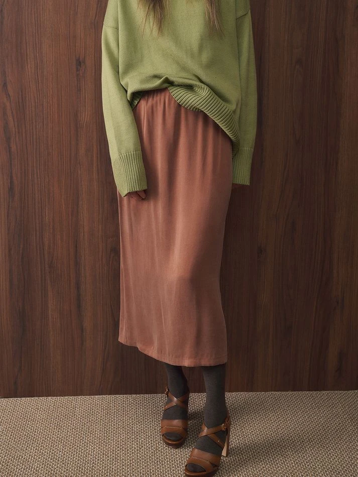 Юбка прямая, карамельный