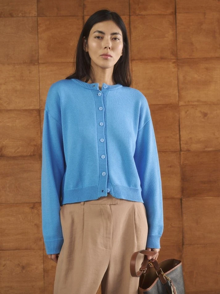 Кардиган укороченный, голубой