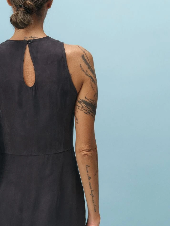 Платье миди с разрезом, графитовый