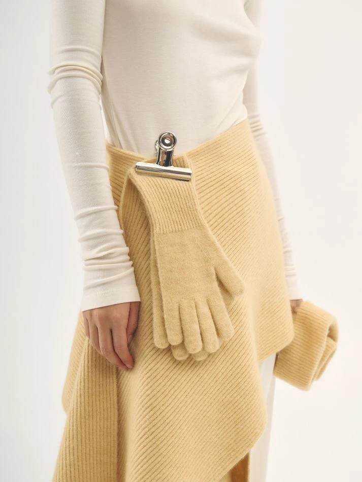 Перчатки с мохером, желтый