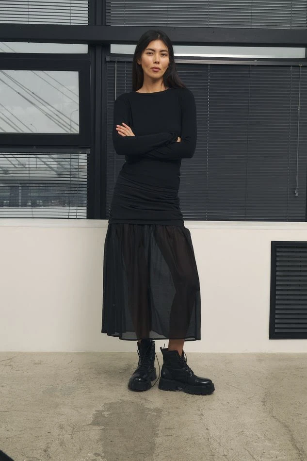 Юбка с драпировкой, черный