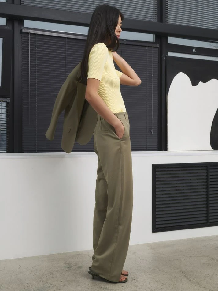 Брюки прямые, оливковый