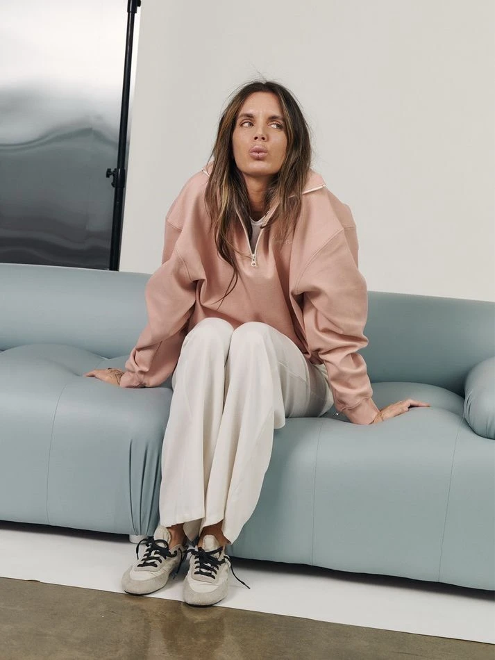 Свитшот на молнии, персиковый