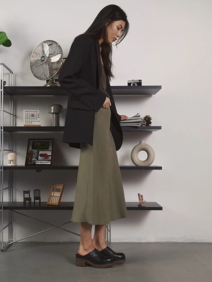 Юбка на резинке, хаки