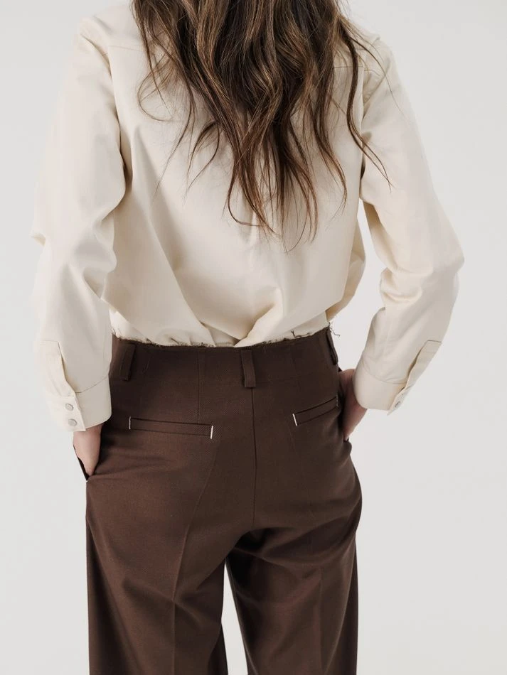 Рубашка на кнопках, кремовый