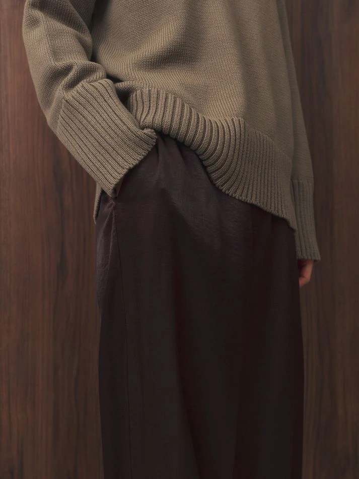 Брюки из вискозы свободного кроя, шоколадный