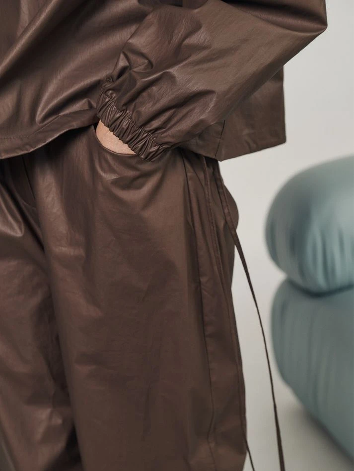 Костюм из вощеного хлопка: анорак+брюки, шоколадный