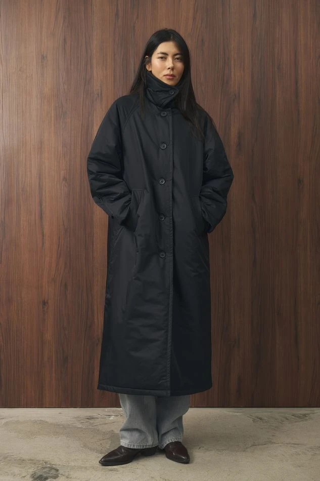 Плащ утепленный, черный