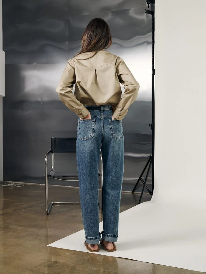 Рубашка на кнопках, бежевый