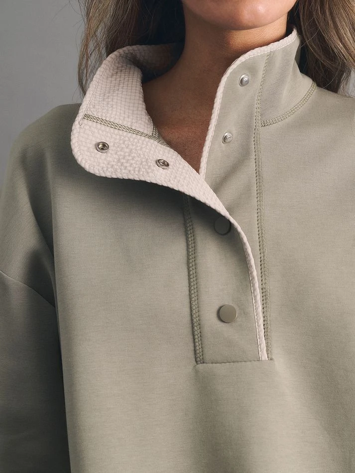 Костюм спортивный: свитшот на кнопках+брюки, хаки