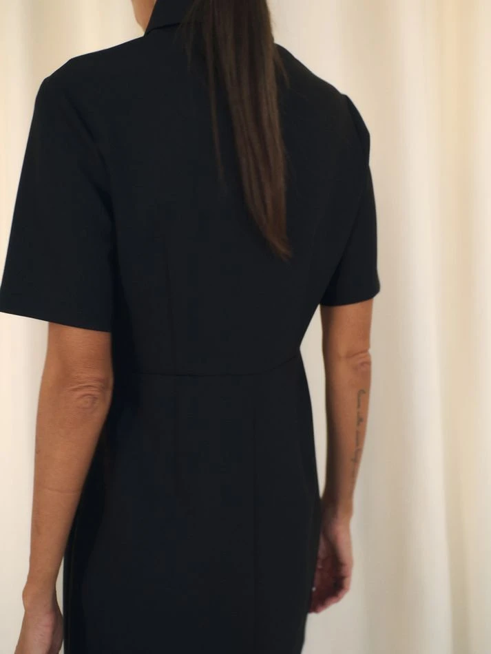 Платье мини с молнией на груди, черный