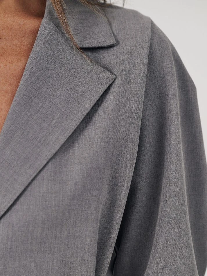 Платье миди с английским воротником, серый