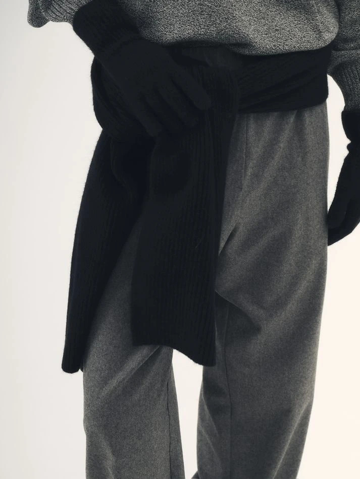 Перчатки с мохером, черный