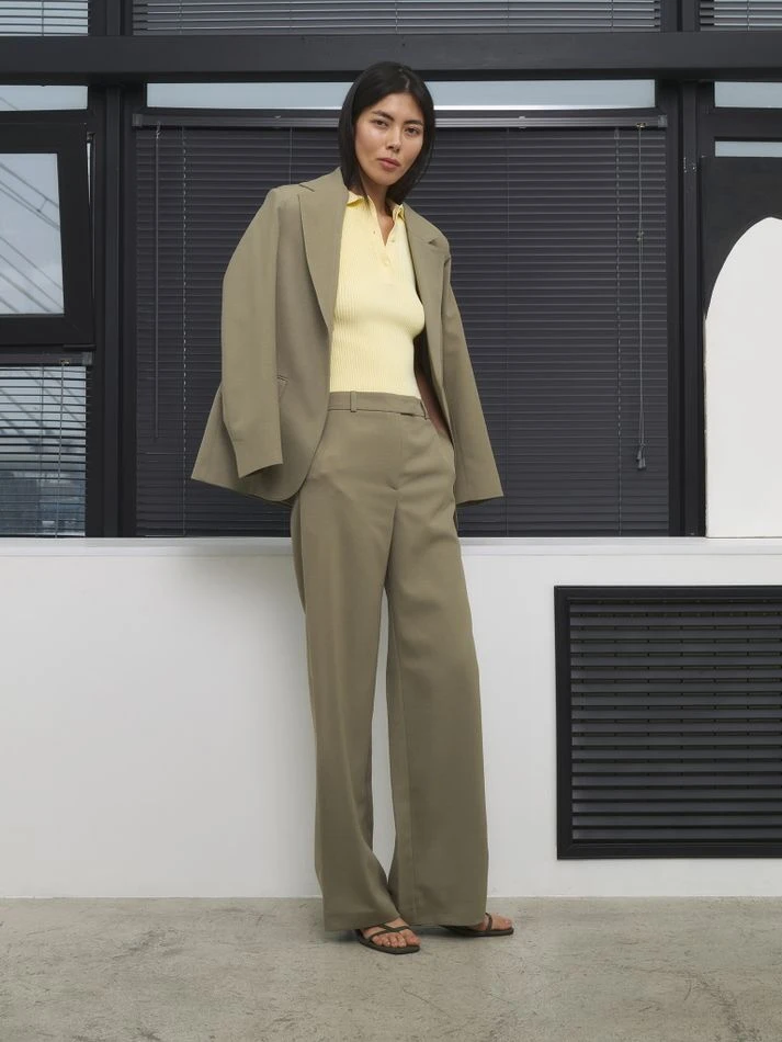 Брюки прямые, оливковый