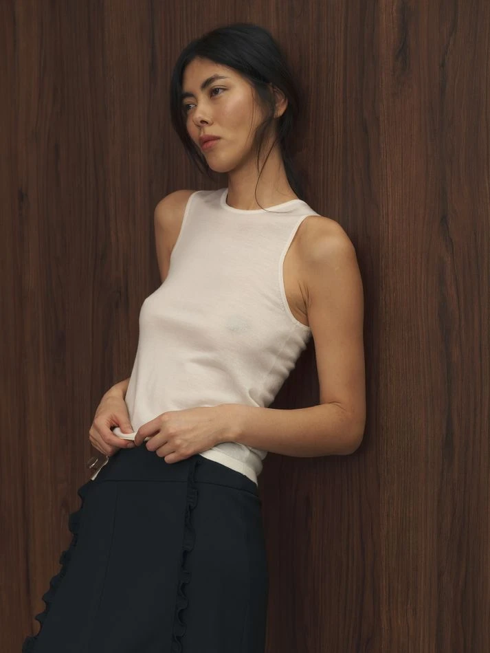 Юбка миди с рюшами, черный