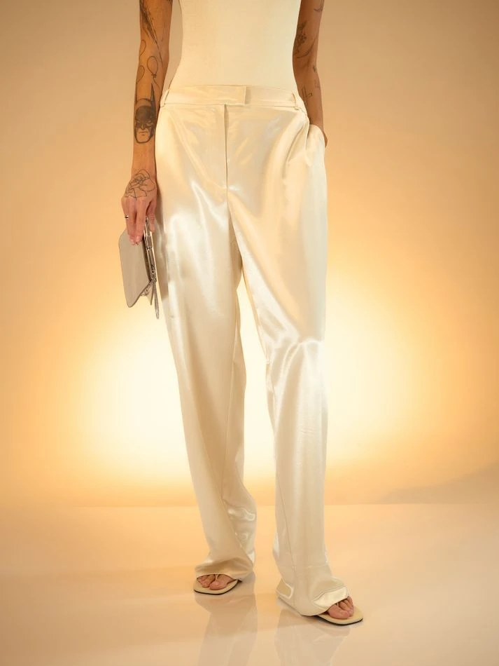 Брюки мерцающие, молочный