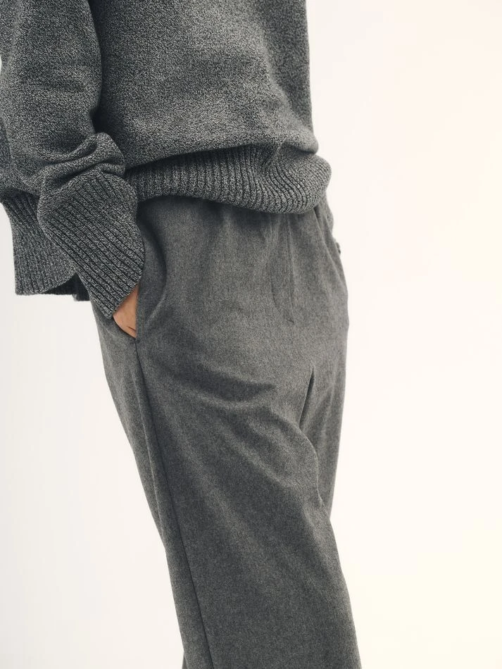 Брюки на резинке из шерсти, графитовый