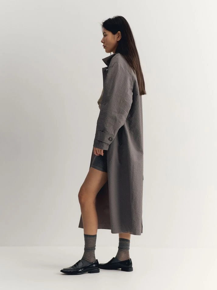 Юбка мини из шерсти с необработанным краем, графитовый