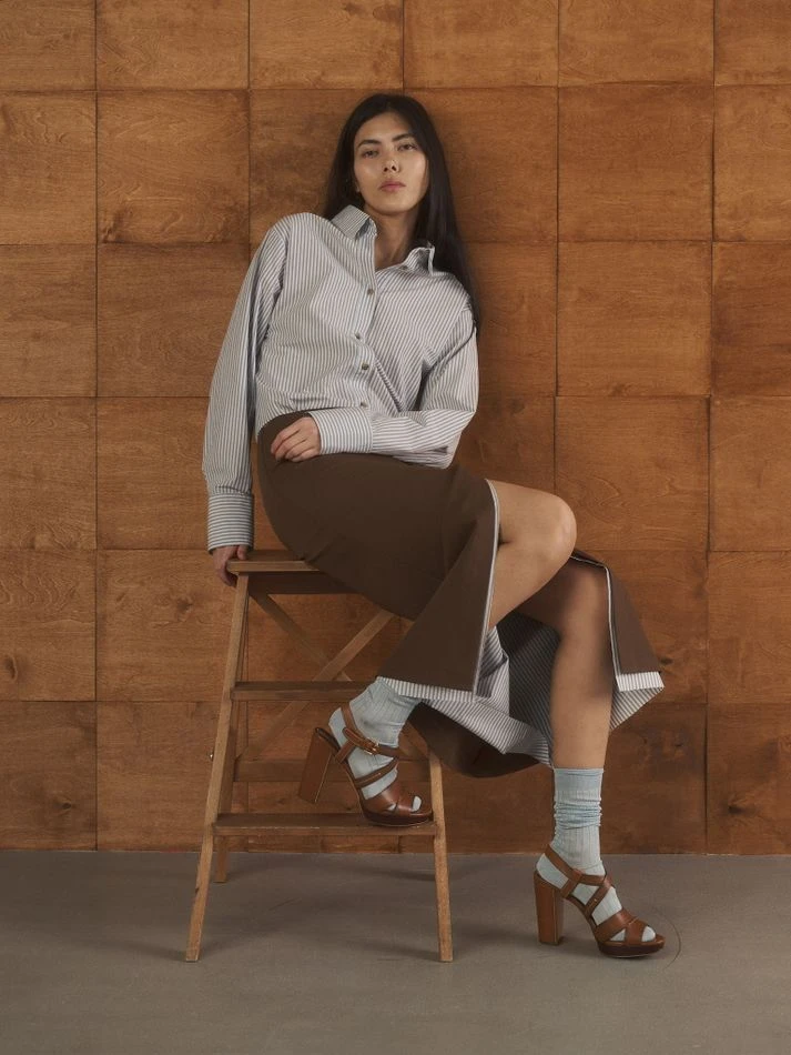 Юбка со съемной подкладкой, карамельный