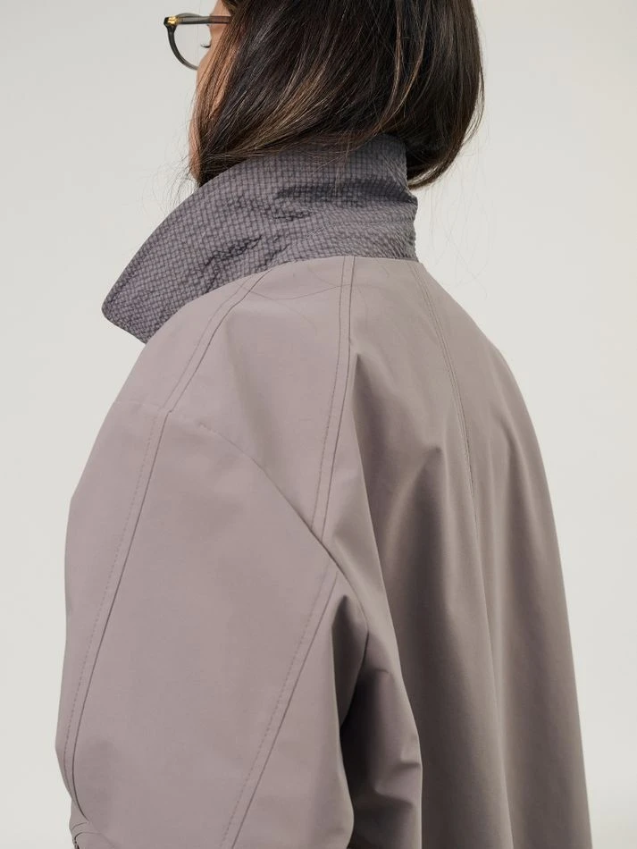 Плащ двусторонний, серо-бежевый