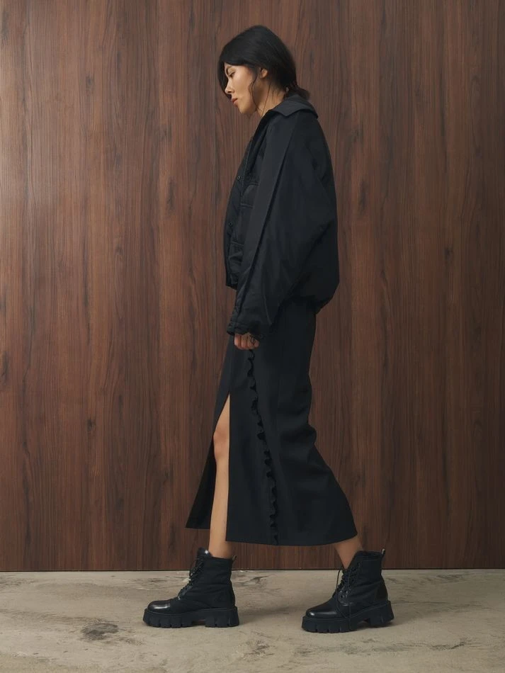 Куртка укороченная утепленная, черный