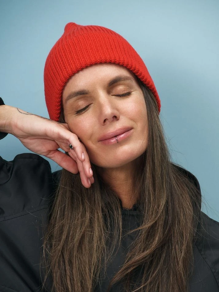 Шапка из хлопка, красный