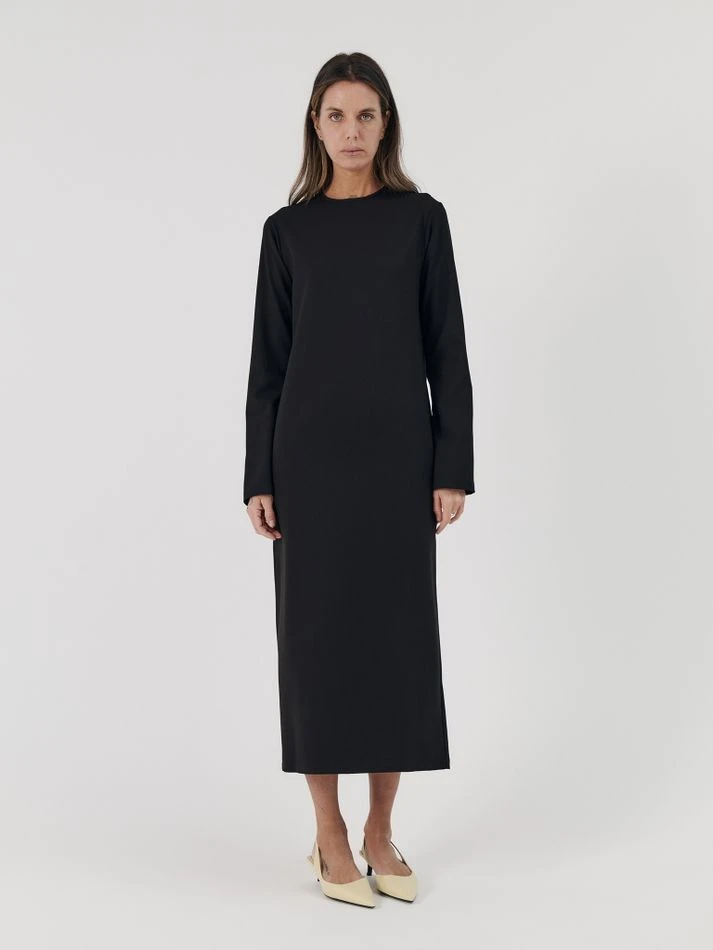 Платье макси с рукавом, черный