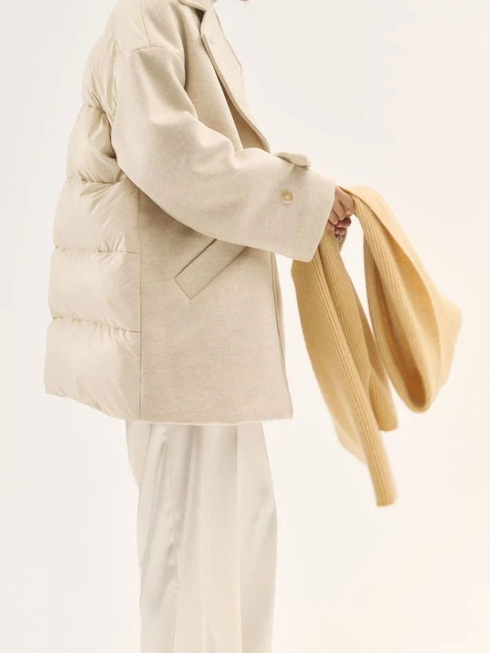 Шарф с мохером, желтый