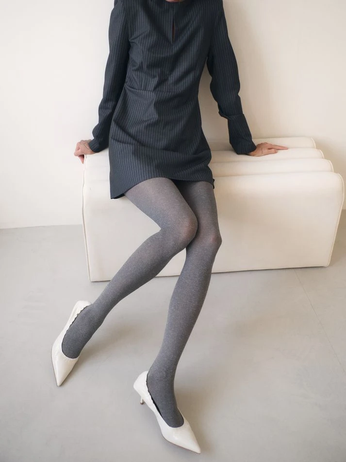 Платье мини с поясом, серый (принт:Полоска)