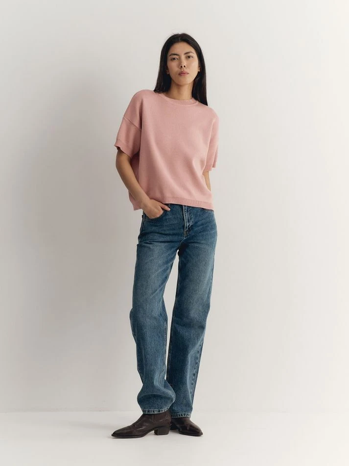 Футболка трикотажная, персиковый