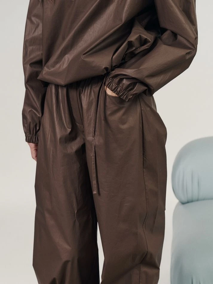 Костюм из вощеного хлопка: анорак+брюки, шоколадный
