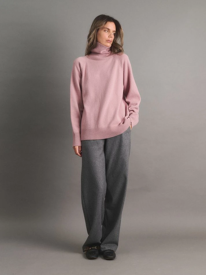 Свитер с кашемиром, пудровый