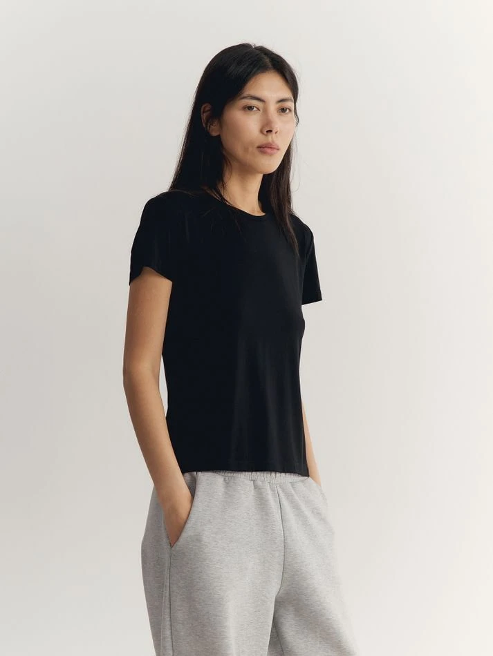 Футболка с лифом, черный