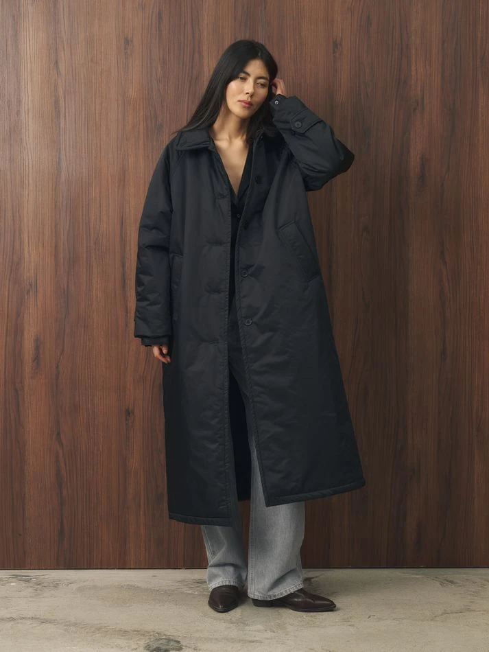 Плащ утепленный, черный