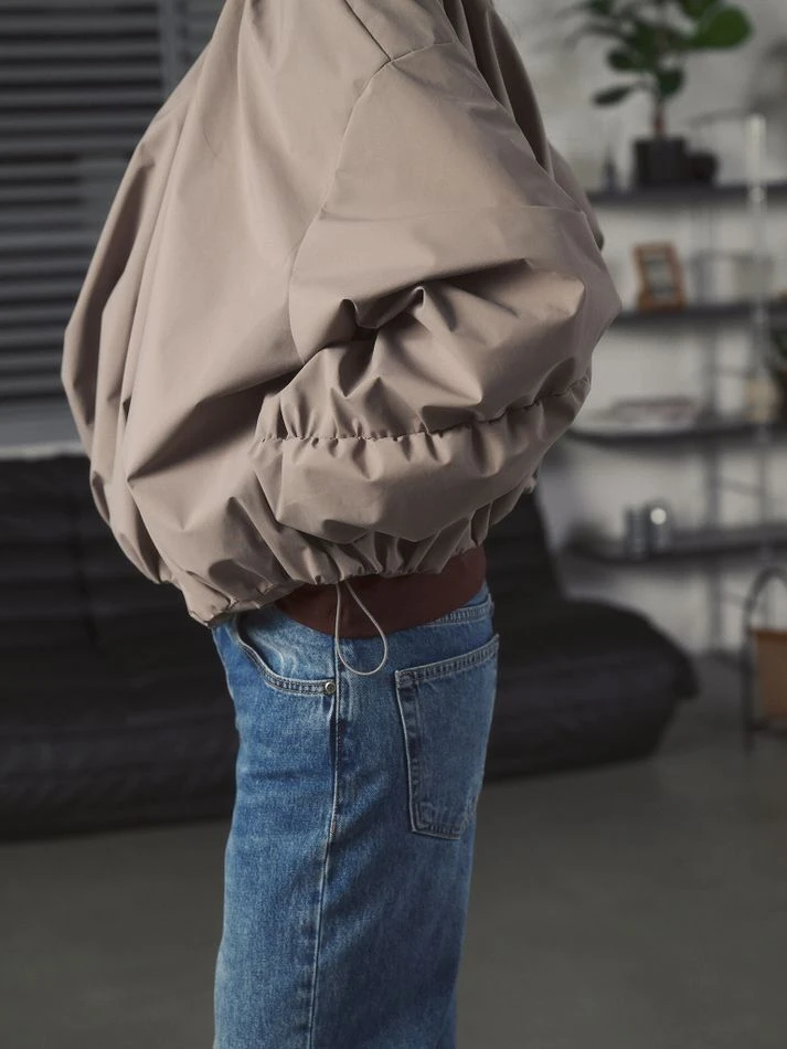 Куртка со сборками, серо-бежевый