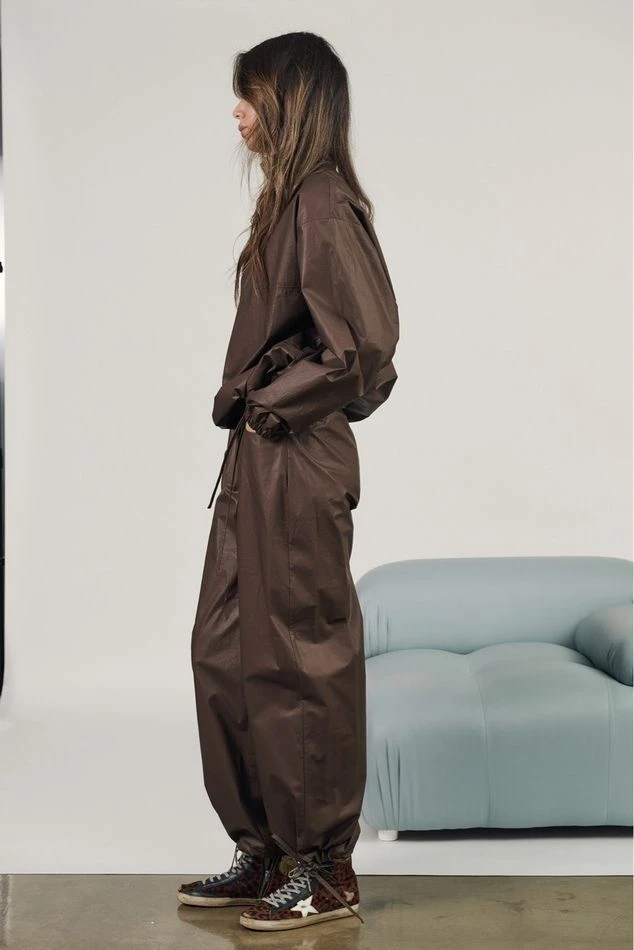 Костюм из вощеного хлопка: анорак+брюки, шоколадный
