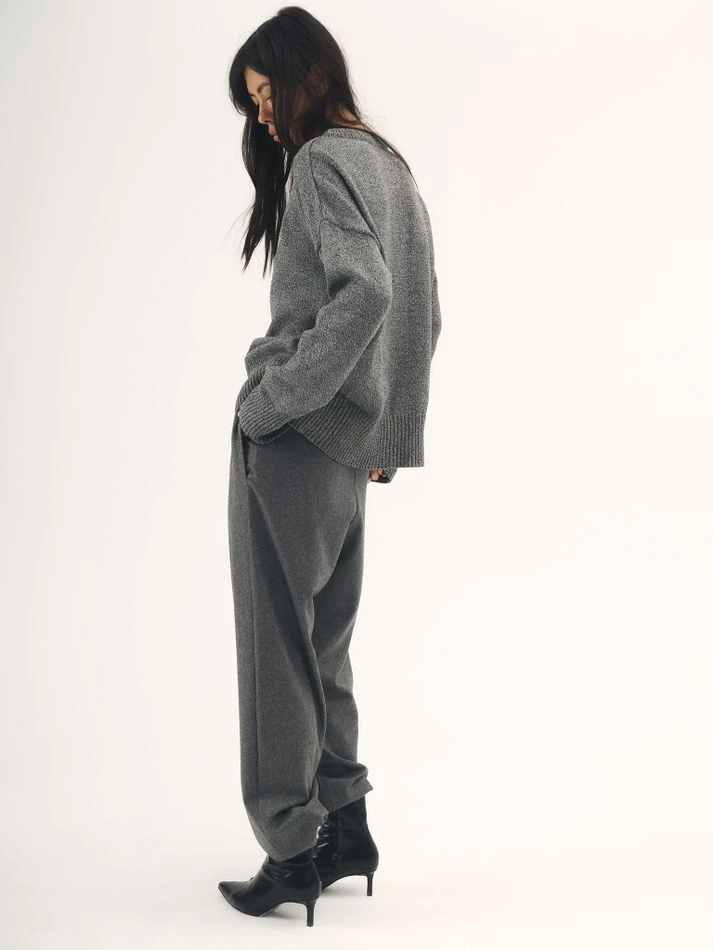 Брюки на резинке из шерсти, графитовый
