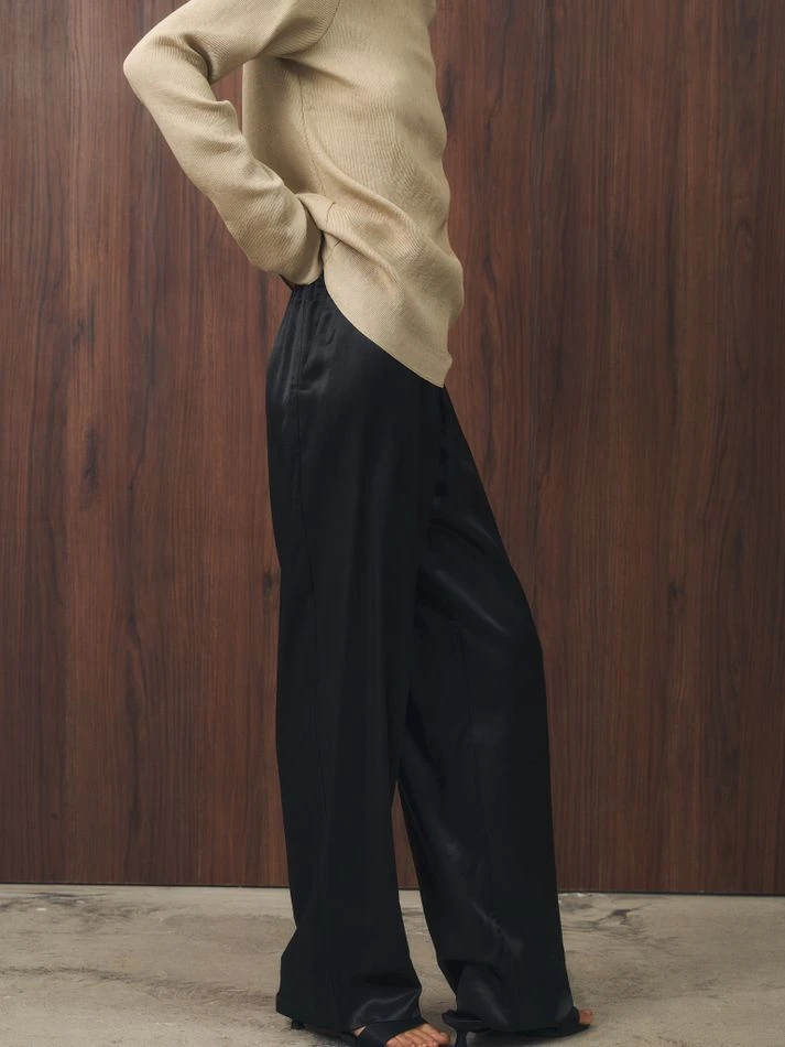 Брюки из вискозы свободного кроя, черный