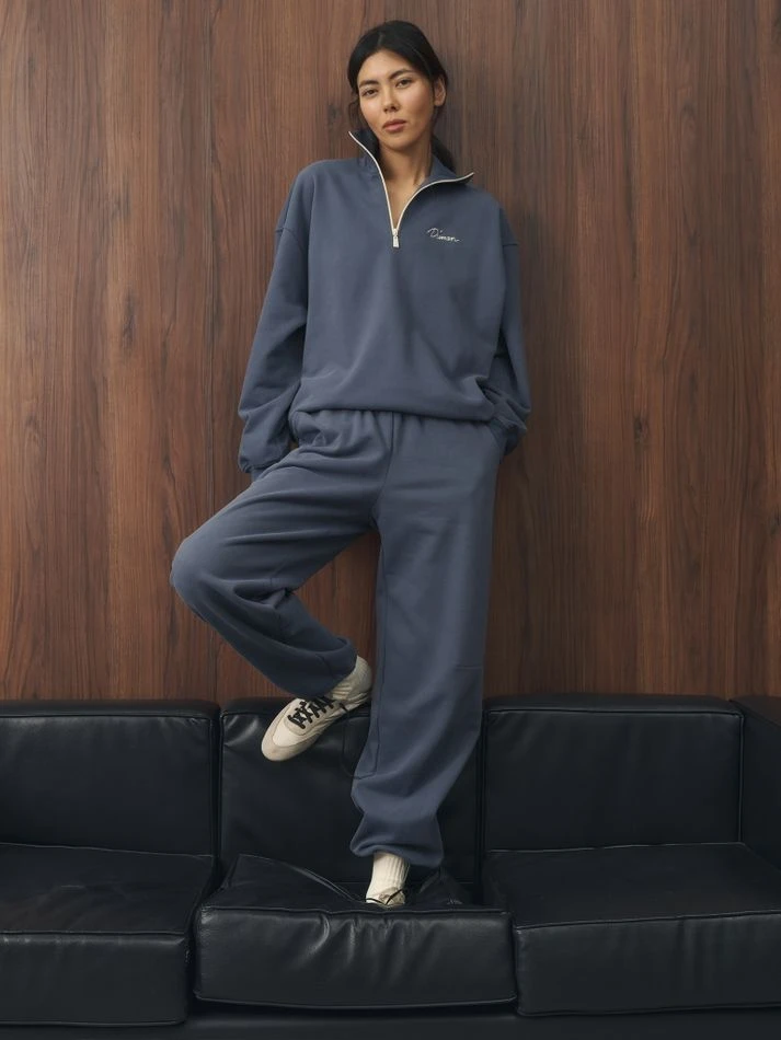 Костюм спортивный: свитшот на молнии+брюки, синий