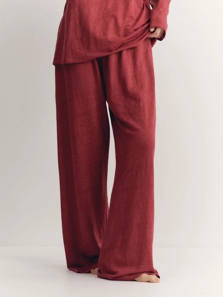 Костюм: лонгслив + брюки, бордовый