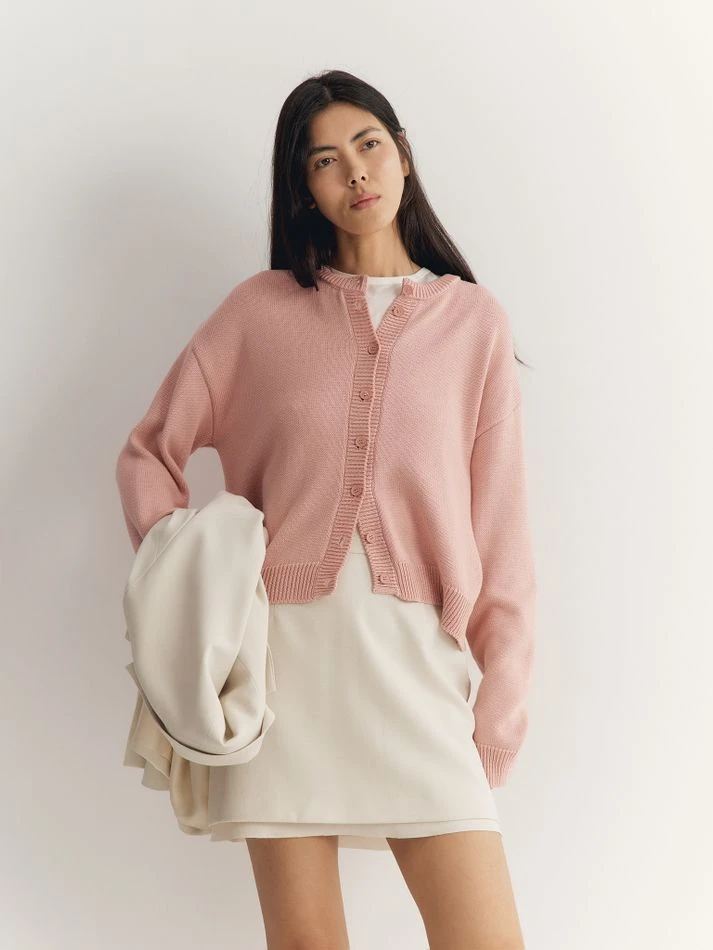 Кардиган укороченный, персиковый