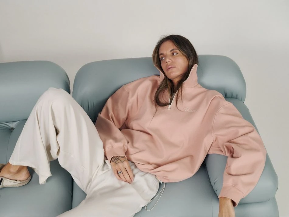 Свитшот на молнии, персиковый