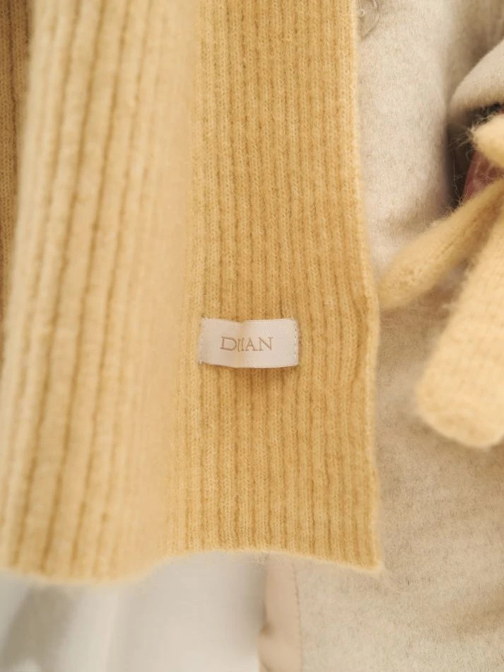 Шарф с мохером, желтый