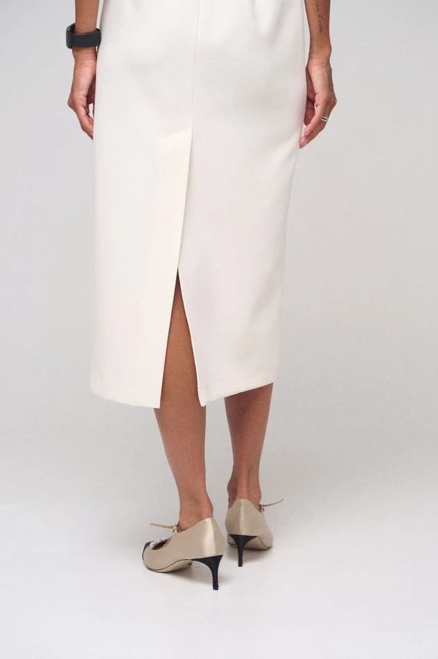 Платье миди с пуговицами на груди, молочный