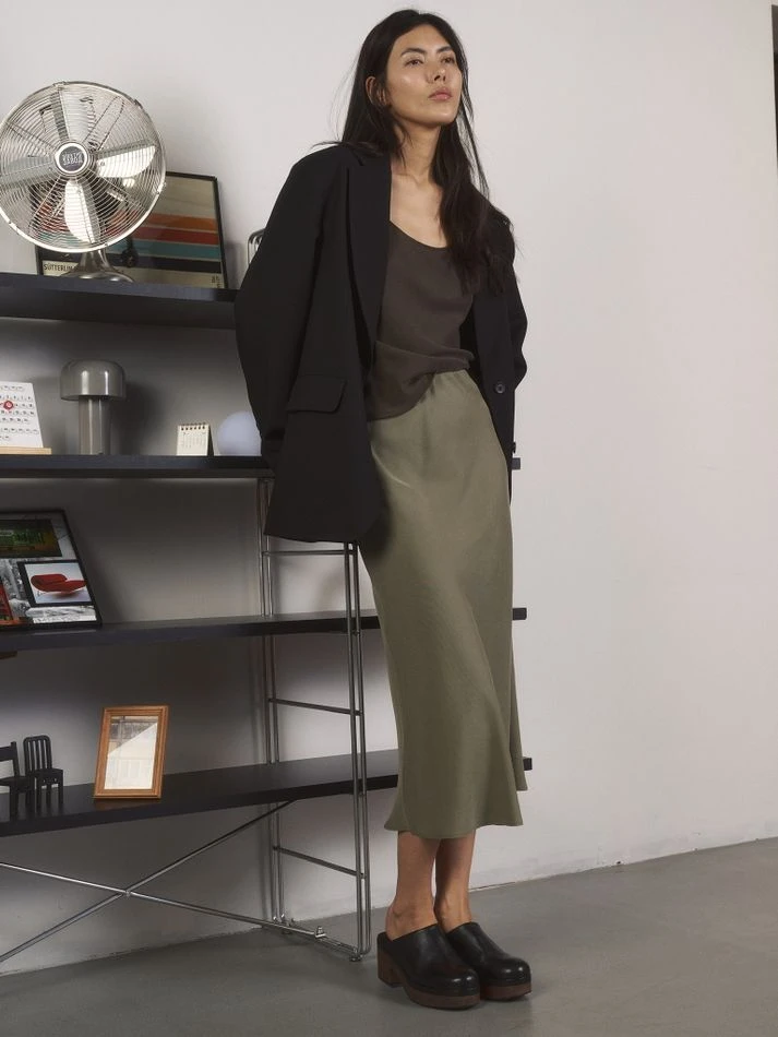 Юбка на резинке, хаки