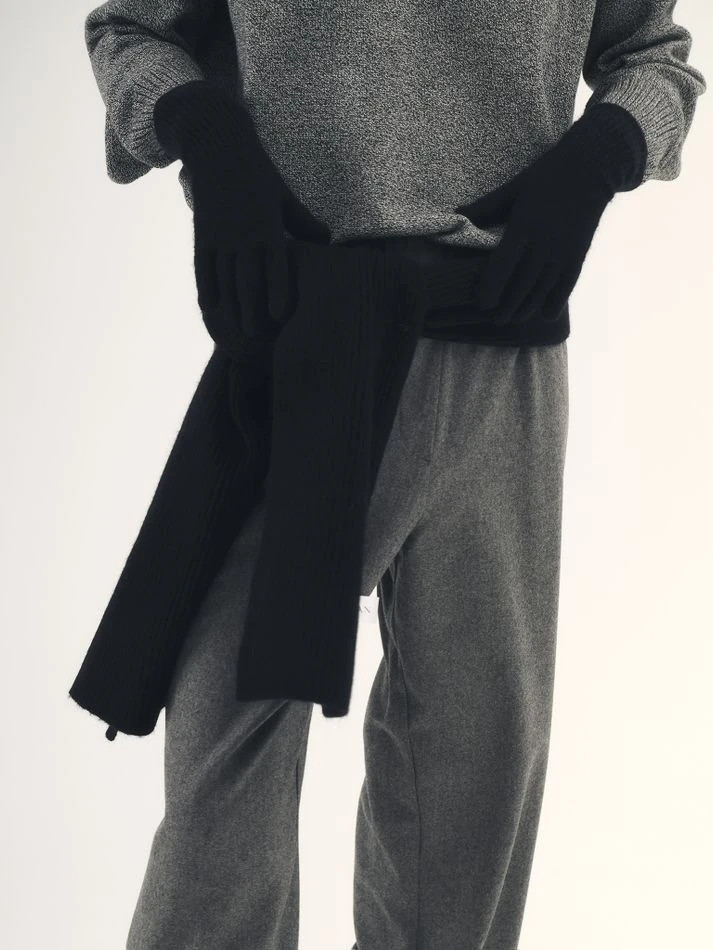 Шарф с мохером, черный