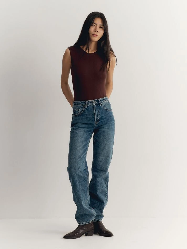 Боди без рукавов, шоколадный