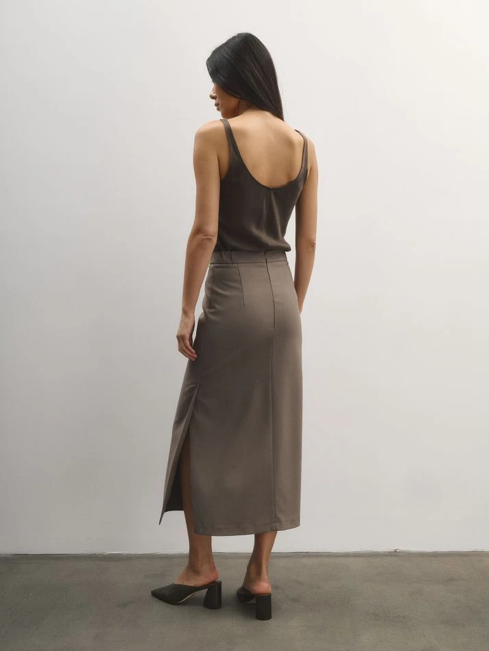 Топ полуприлегающего силуэта, шоколадный