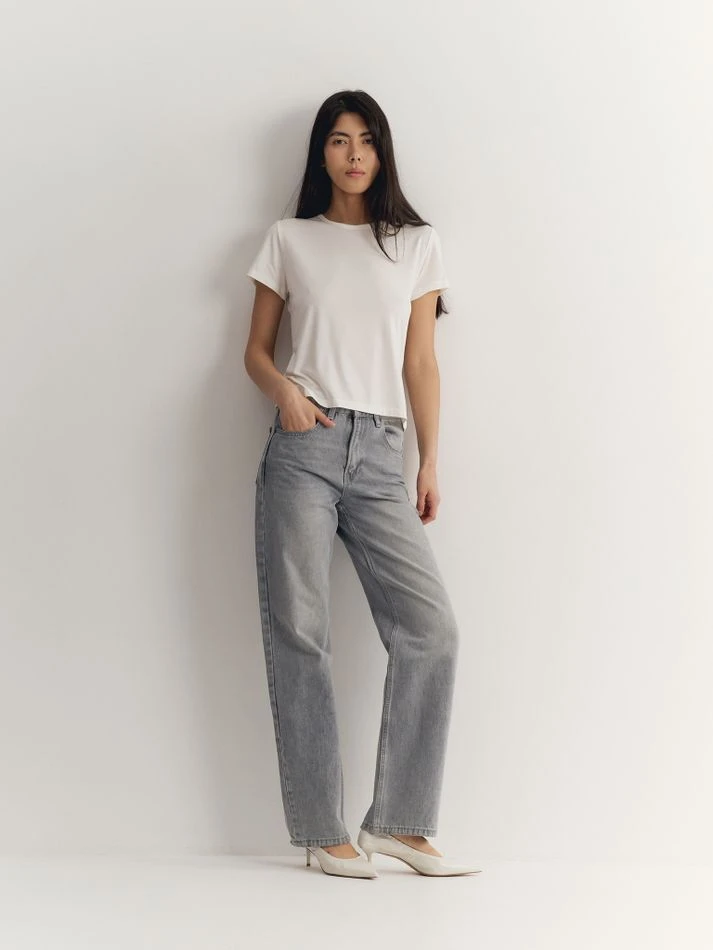 Футболка с лифом, молочный