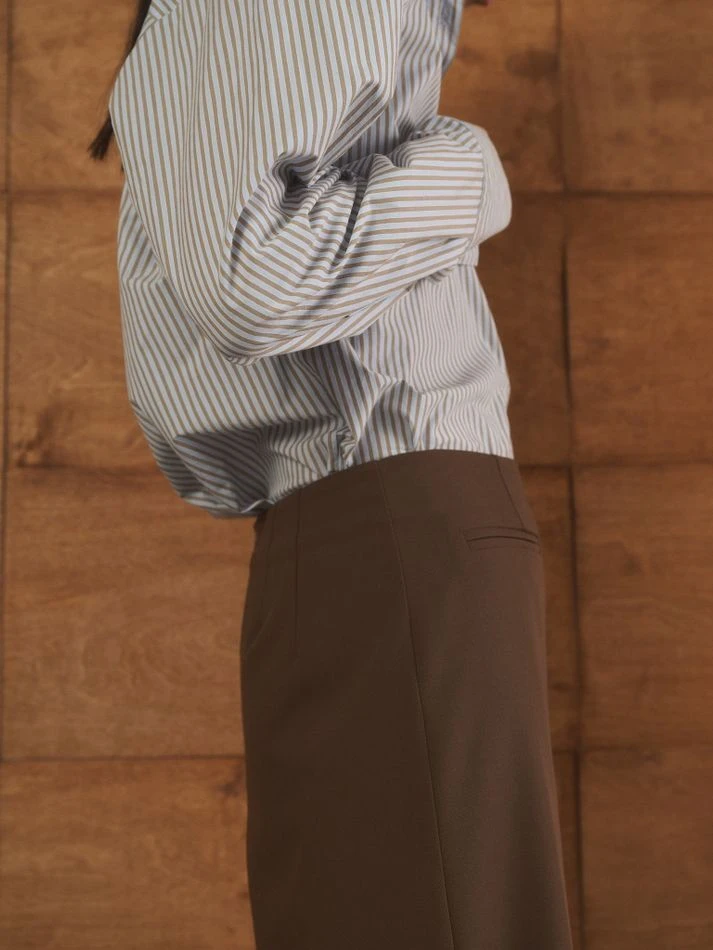 Рубашка в полоску классического кроя, голубой